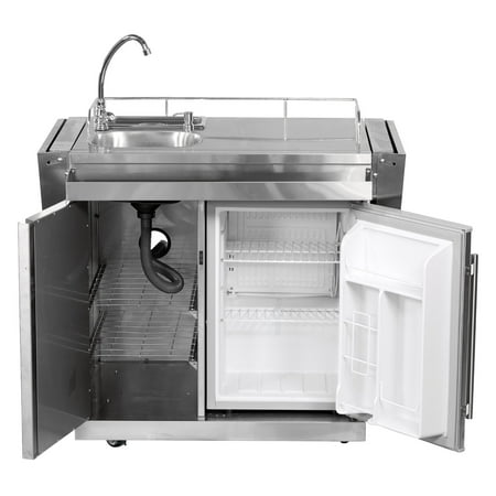 outdoor kitchen fridge small yard leisure season outdoor kitchen cart with fridge and sink walmartcom outdoor kitchen fridge small yard leisure season outdoor kitchen cart with fridge and sink walmartcom